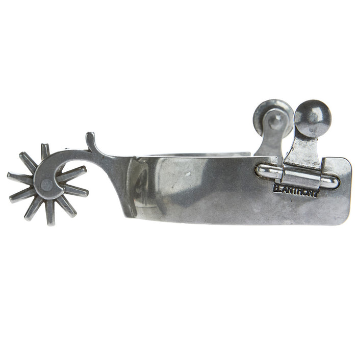 Brandon Anthony Bit & Spur Co. 1in Silver Bar Mounted with 10pt Rowel Spurs