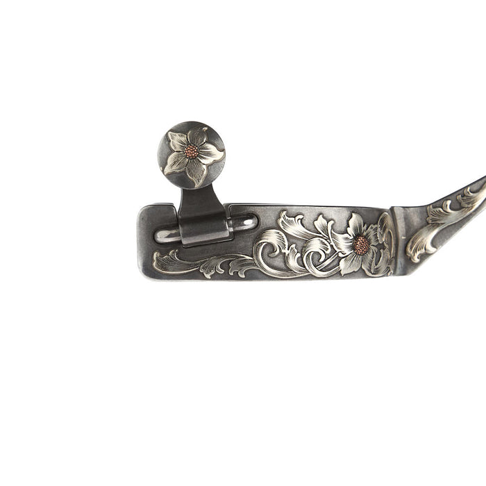 Brandon Anthony Bit & Spur Co. 1in Silver Floral Cutter Shank Spurs