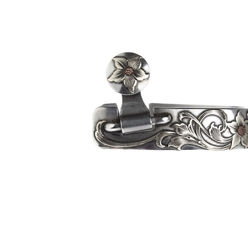 Brandon Anthony Bit & Spur Co. 3/4in Silver Floral Western Spur