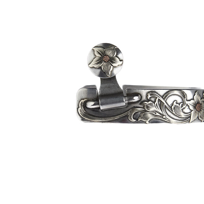 Brandon Anthony Bit & Spur Co. 3/4in Silver Floral Western Spur