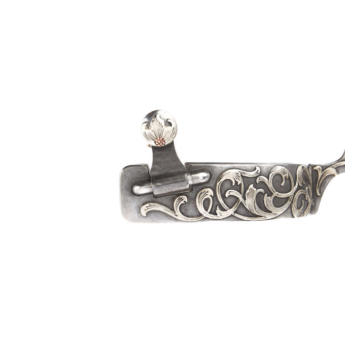 Brandon Anthony 1in Silver Scroll 6pt Rowel Roper Spurs