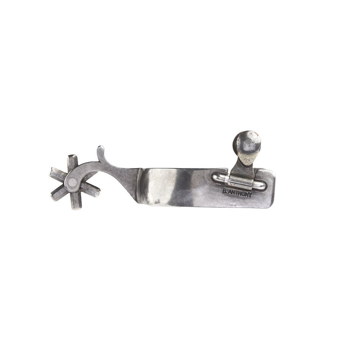 Brandon Anthony Bit & Spur Co. 1in Silver Scroll 6pt Rowel Spurs