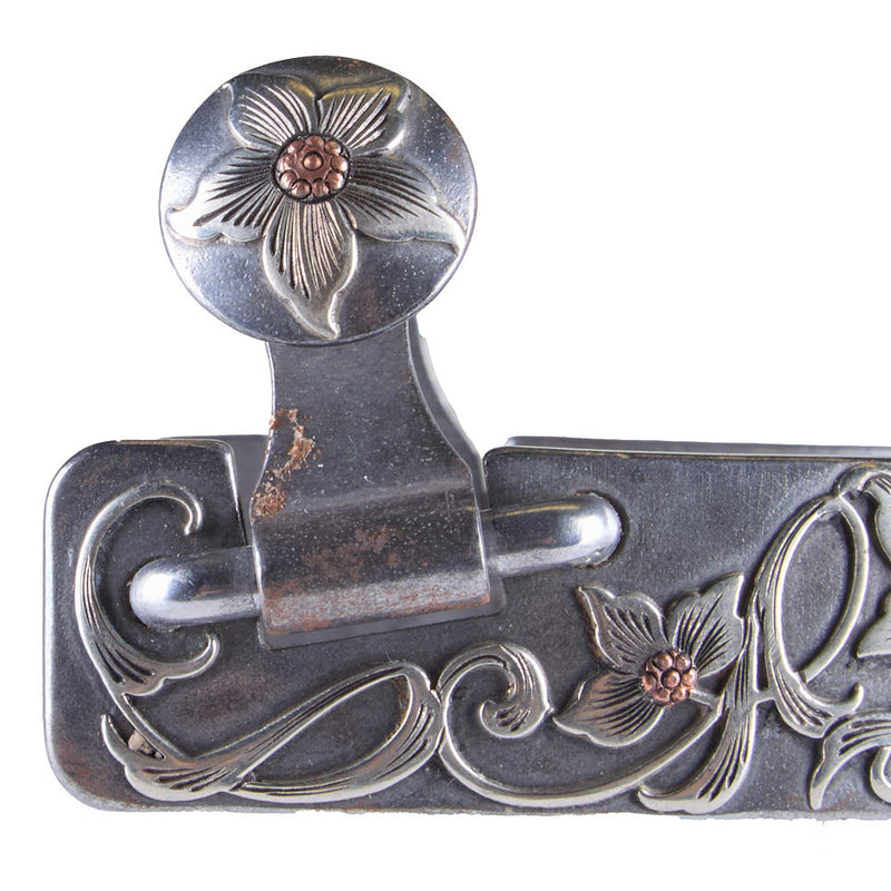 Brandon Anthony Engraved Silver Floral Ladies Spurs with 10 Point Rowel