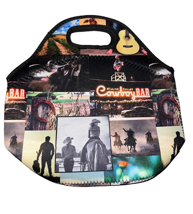 The Front Porch Label Cowboy Collage Lunch Tote