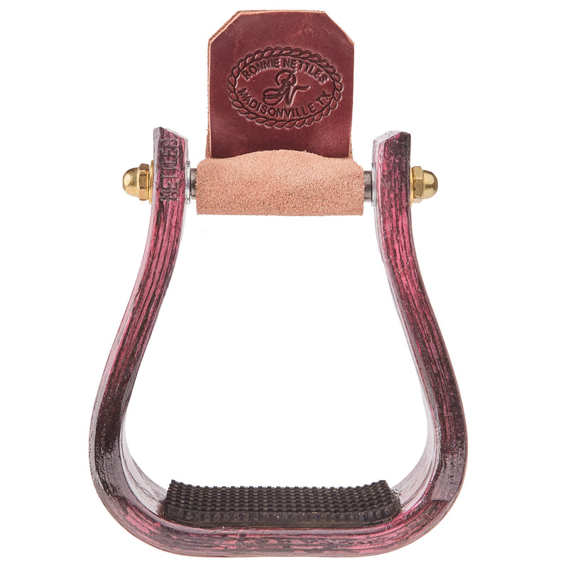 Nettles Country 2in. Pink Over Black Barrel Racing Stirrup