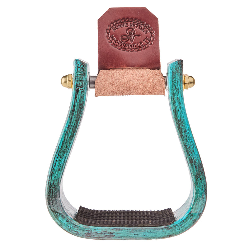 Nettles Country 2in. Turquoise Over Black Barrel Racing Stirrup