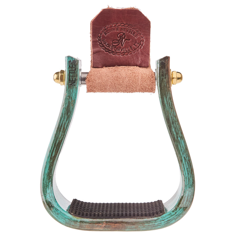 Nettles Country 2in. Distressed Turquoise Barrel Racing Stirrup