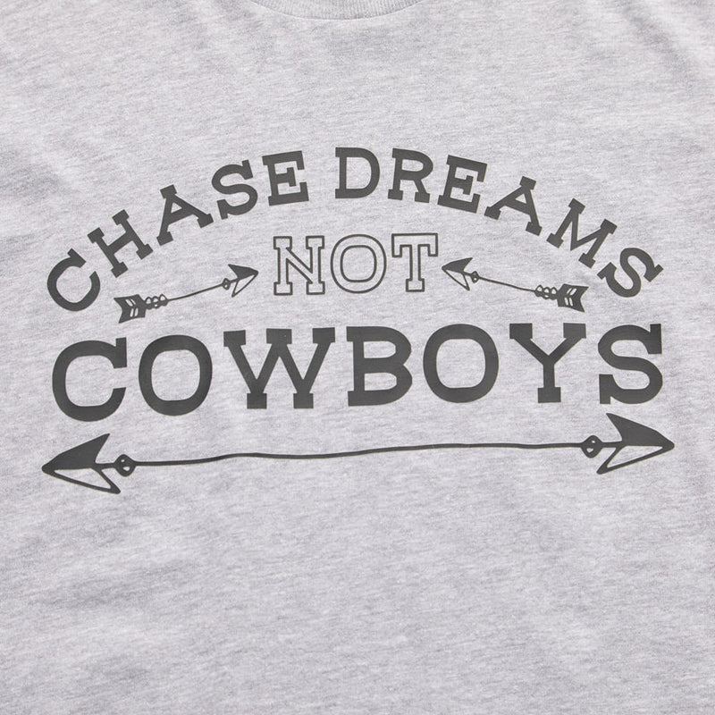 Buckin Baby Girl's Chase Dreams Not Cowboys Grey Tee Shirt
