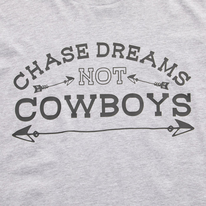 Buckin Baby Girl's Chase Dreams Not Cowboys Grey Tee Shirt