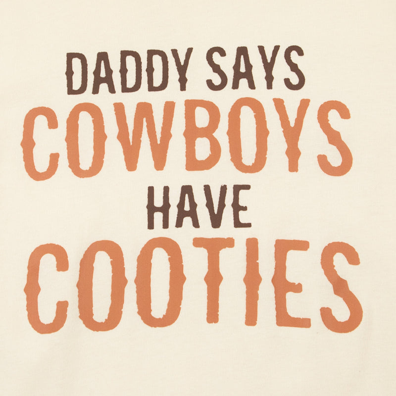 Buckin Baby Girl's Daddy Says Cowboys Have Cooties Tee Shirt