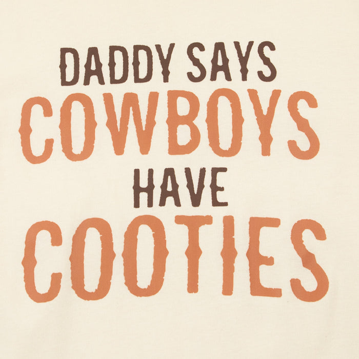 Buckin Baby Girl's Daddy Says Cowboys Have Cooties Tee Shirt