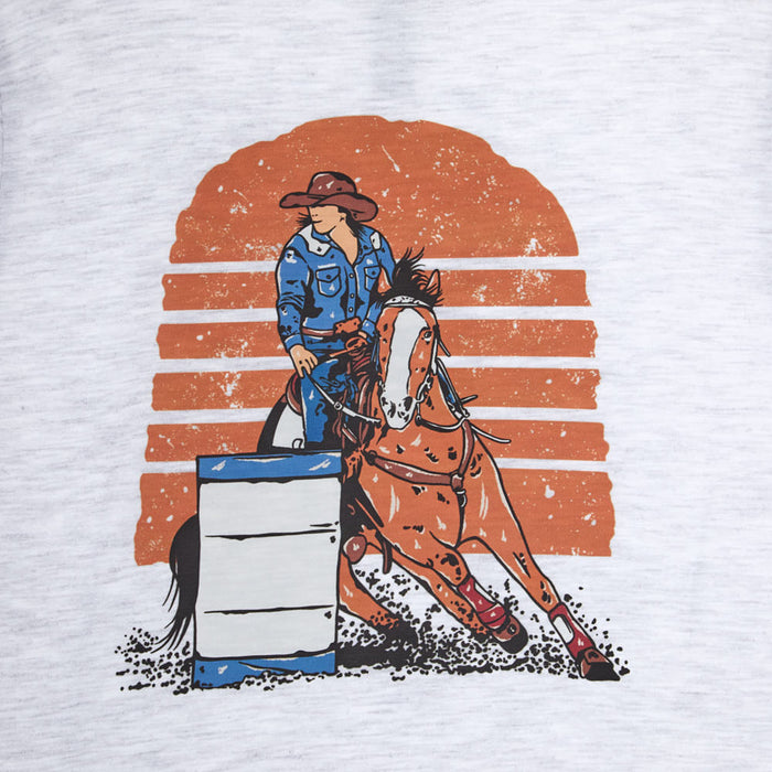 Buckin Baby Girl's Rodeo Design Grey Tee Shirt