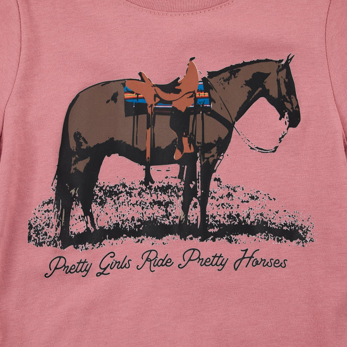 Buckin Baby Girl's Pretty Girls Ride Pretty Horses Tee Shirt