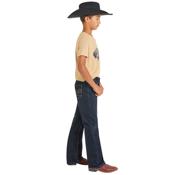 Rock & Roll Denim Boy's Raised Embroidered Pocket Jean