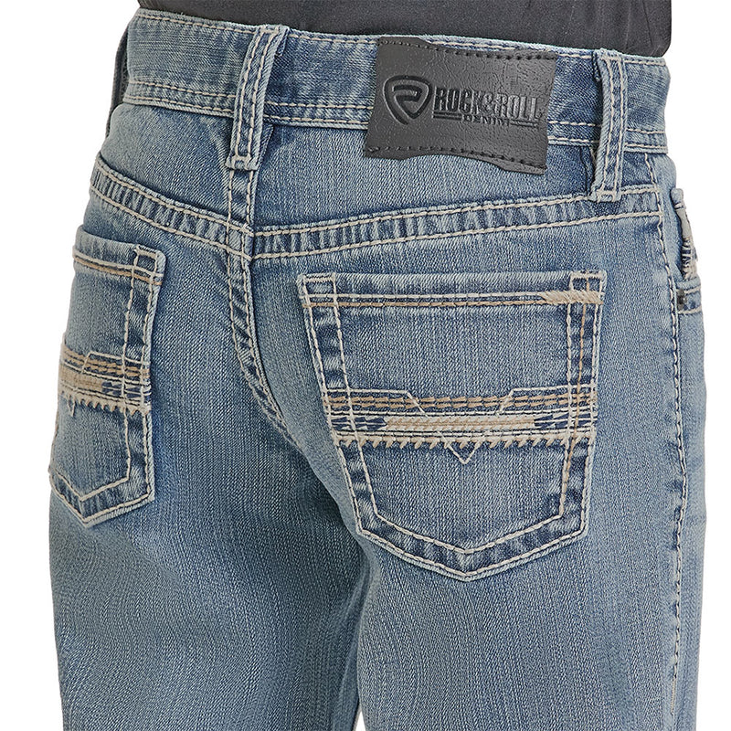 Rock & Roll Denim Boy's Feather Stitch Pocket Jean