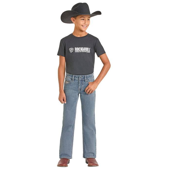 Rock & Roll Denim Boy's Feather Stitch Pocket Jean