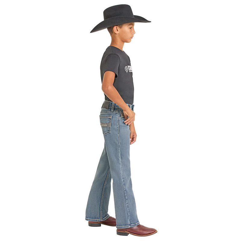 Rock & Roll Denim Boy's Feather Stitch Pocket Jean