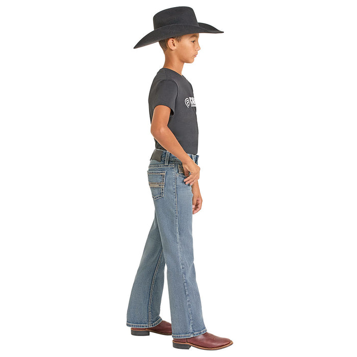 Rock & Roll Denim Boy's Feather Stitch Pocket Jean