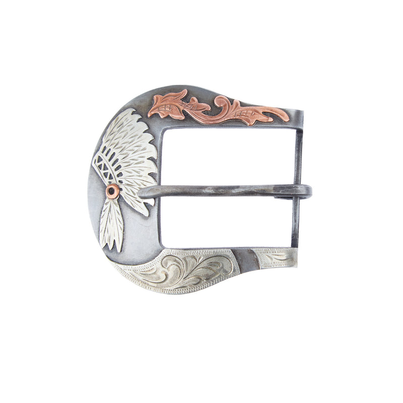 Cowperson Tack Indian Headress 1.5in Buckle and Keeper