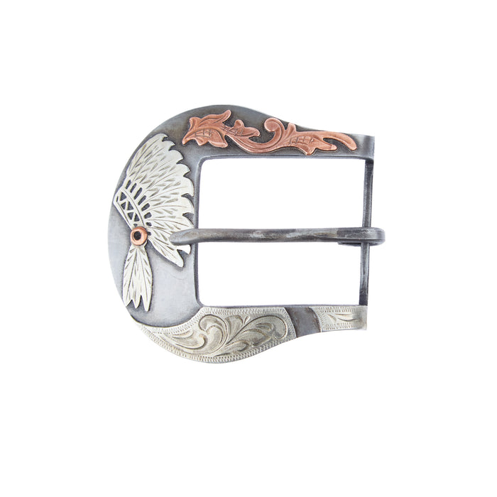 Cowperson Tack Indian Headress 1.5in Buckle and Keeper