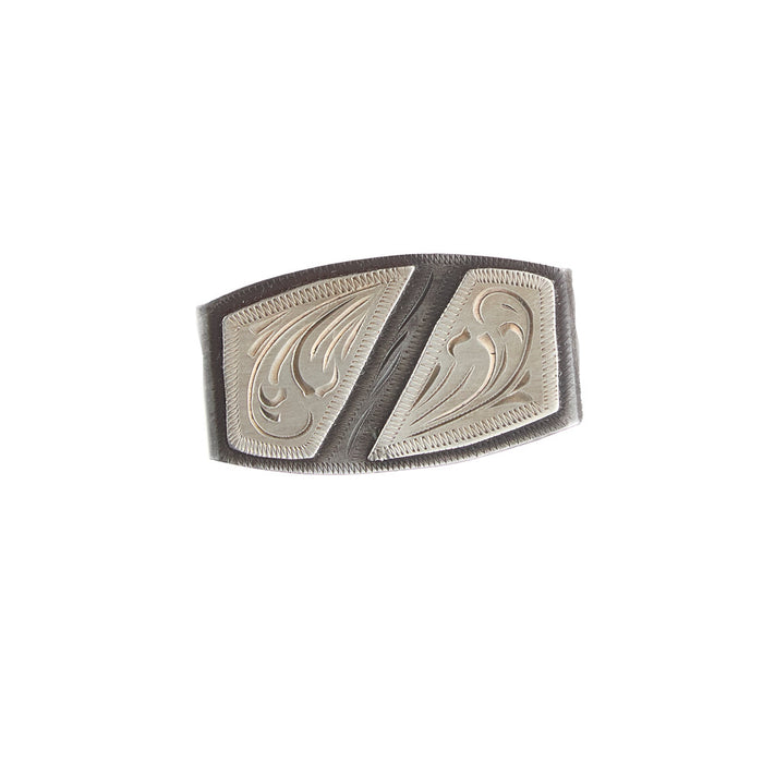 Cowperson Tack Blue Iron Floral 1.5in Buckle and Keeper