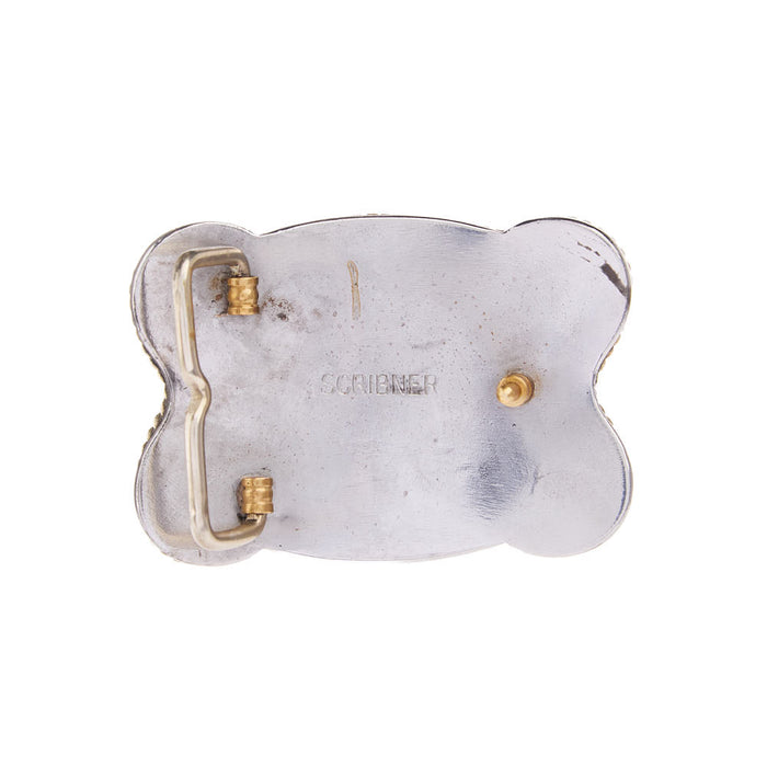 Cowperson Tack Belt Buckle with Longhorn and Stars