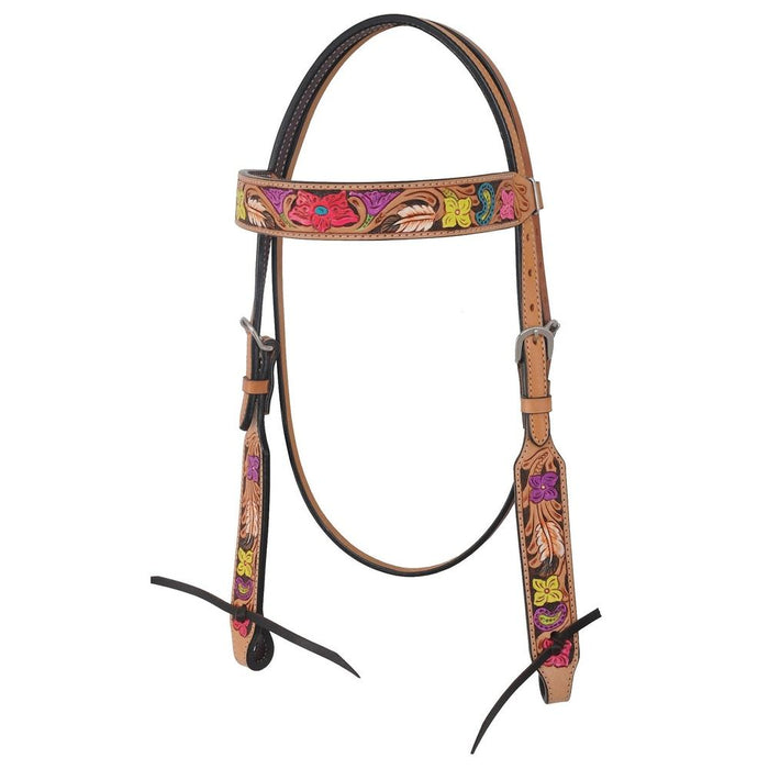 Rafter T Ranch Company Hand Painted Floral Browband Headstall