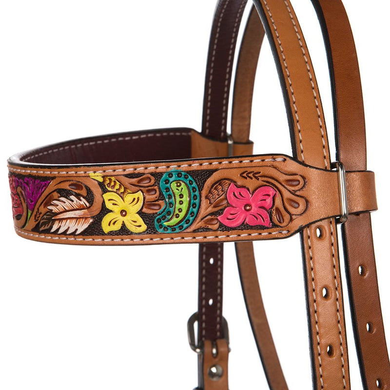 Rafter T Ranch Company Hand Painted Floral Browband Headstall