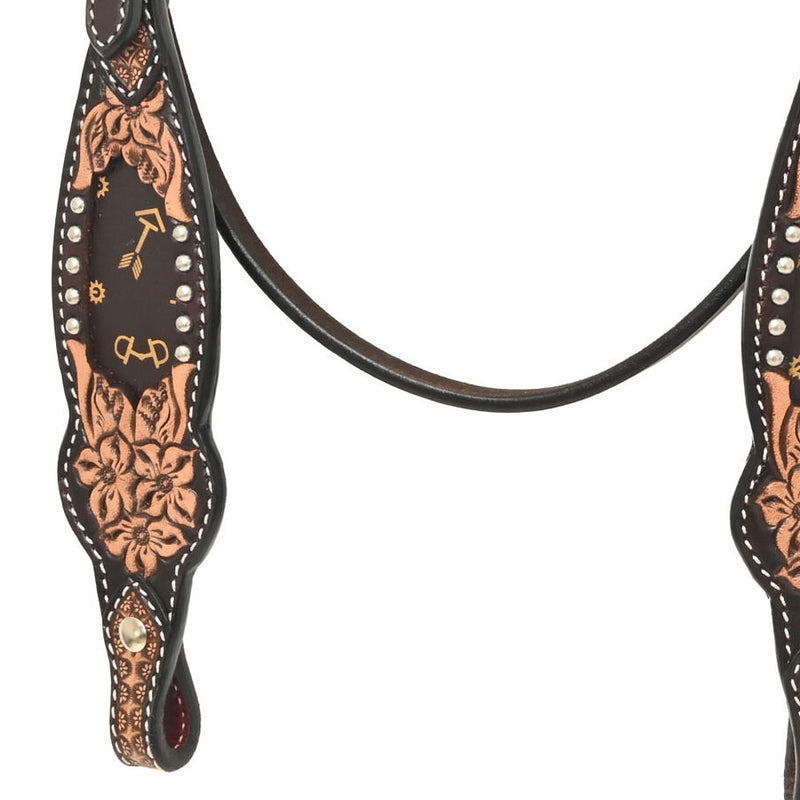 Rafter T Ranch Company Arrow Inlay Browband Headstall