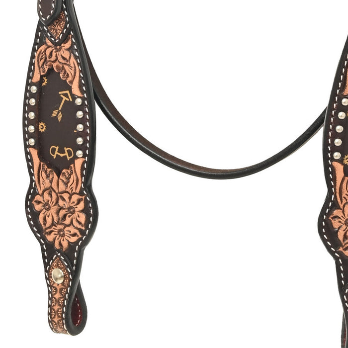 Rafter T Ranch Company Arrow Inlay Browband Headstall