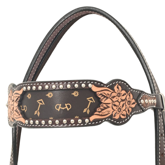 Rafter T Ranch Company Arrow Inlay Browband Headstall