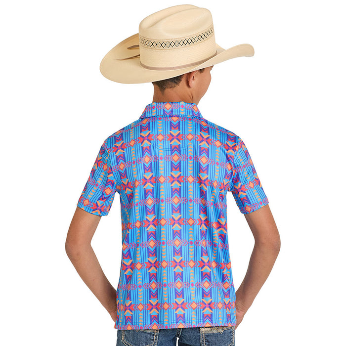 Rock & Roll Denim Boy's Sapphire Southwestern Polo