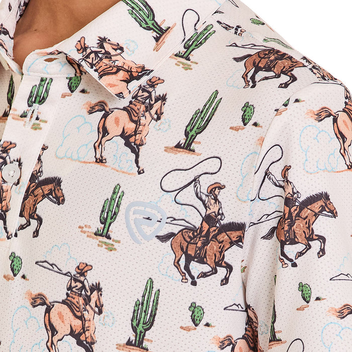 Rock & Roll Denim Boy's Natural Rider Print Polo