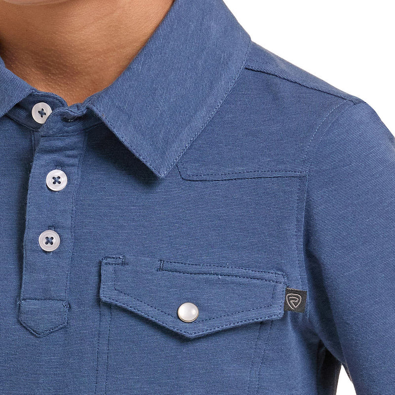 Rock & Roll Denim Boy's Blue Melange Polo