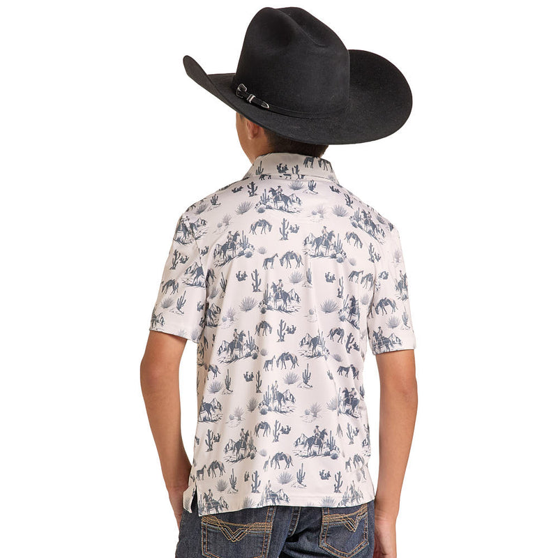Rock & Roll Denim Boy's Natural Landscape Polo