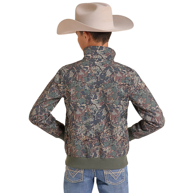 Rock & Roll Denim Boy's Camo Soft Shell Bomber Jacket