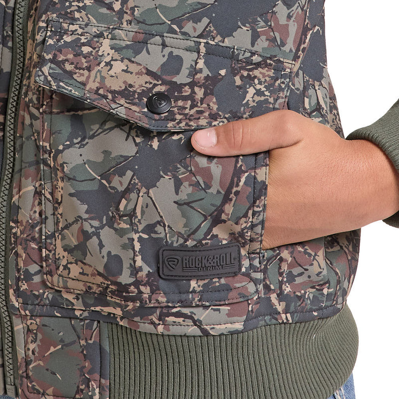 Rock & Roll Denim Boy's Camo Soft Shell Bomber Jacket