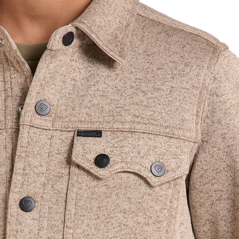 Rock & Roll Denim Boy's Tan Melange Fleece Jacket
