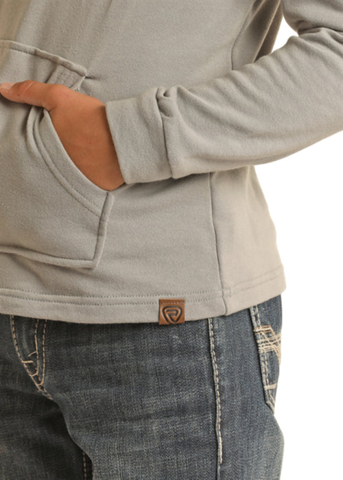 Rock & Roll Denim Boy's Border Print Grey Hoodie