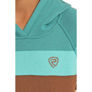 Rock & Roll Denim Boy's Taupe Color Block Hoodie