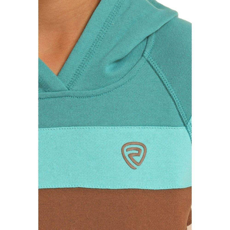 Rock & Roll Denim Boy's Taupe Color Block Hoodie