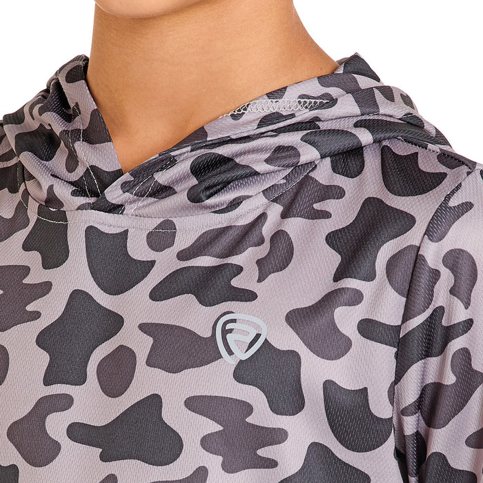 Rock & Roll Denim Boy's Grey Camo Performance Mesh Hoodie