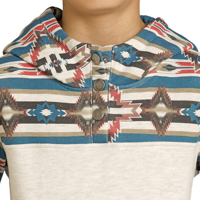 Rock & Roll Denim Boy's Natural Color Block Hoodie