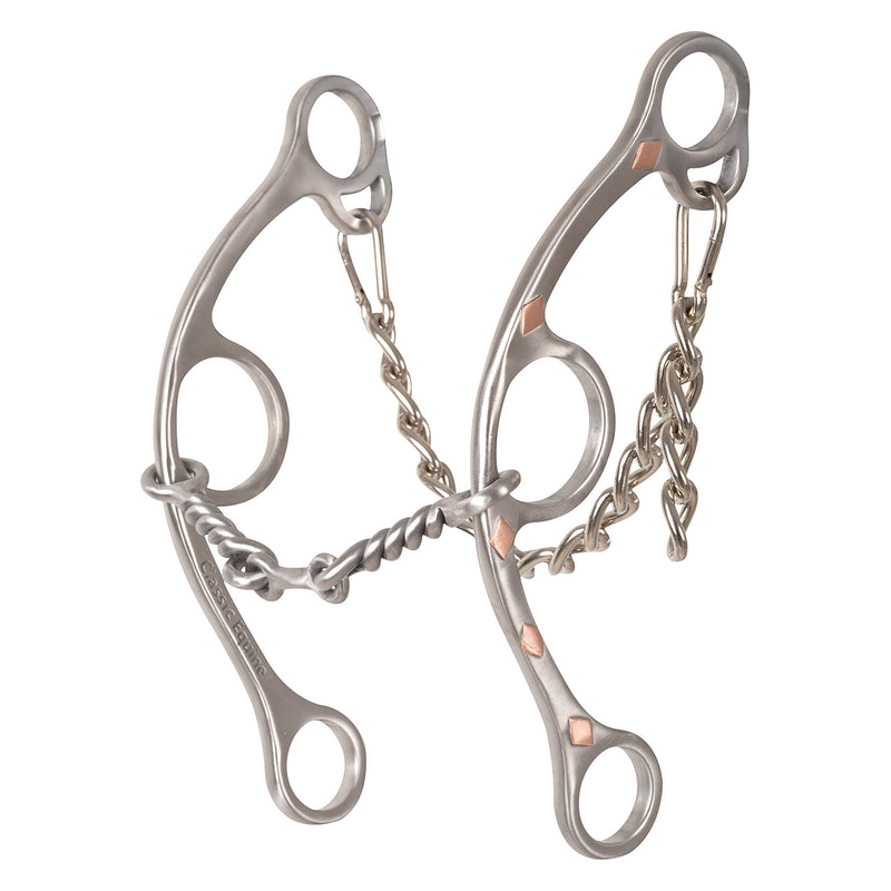 Classic Sherry Cervi Twisted Wire Dogbone Diamond Long Shank Gag Bit