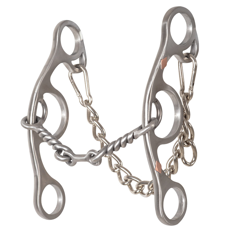 Classic Sherry Cervi Twisted Wire Dogbone Locked Short Shank Gag Bit