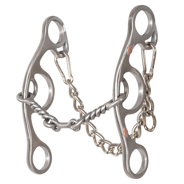 Classic Sherry Cervi Twisted Wire Dogbone Locked Short Shank Gag Bit