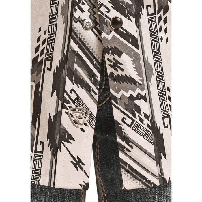 Rock & Roll Denim Boy's Black Aztec Snap Shirt