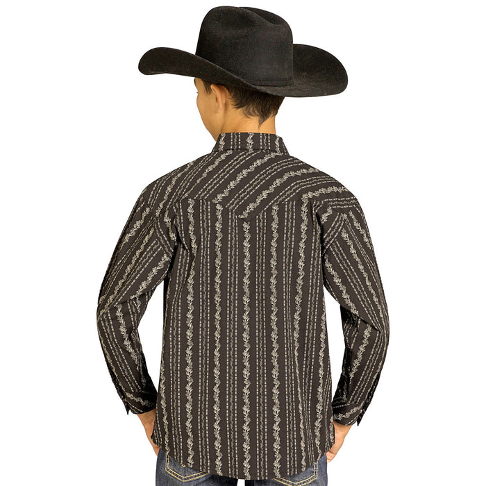 Rock & Roll Denim Boy's Black Wallpaper Shirt