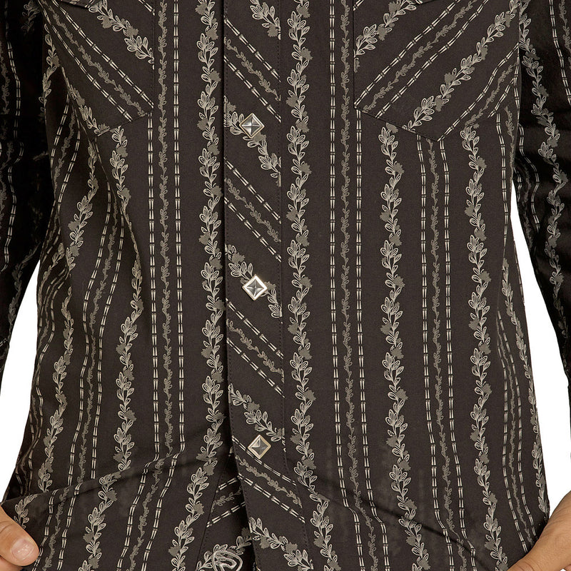 Rock & Roll Denim Boy's Black Wallpaper Shirt