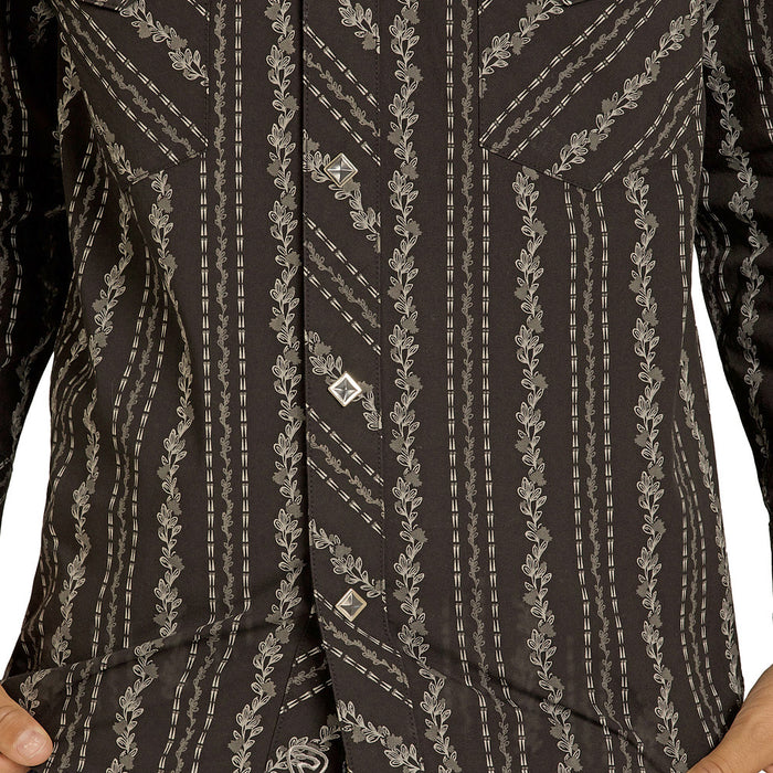 Rock & Roll Denim Boy's Black Wallpaper Shirt